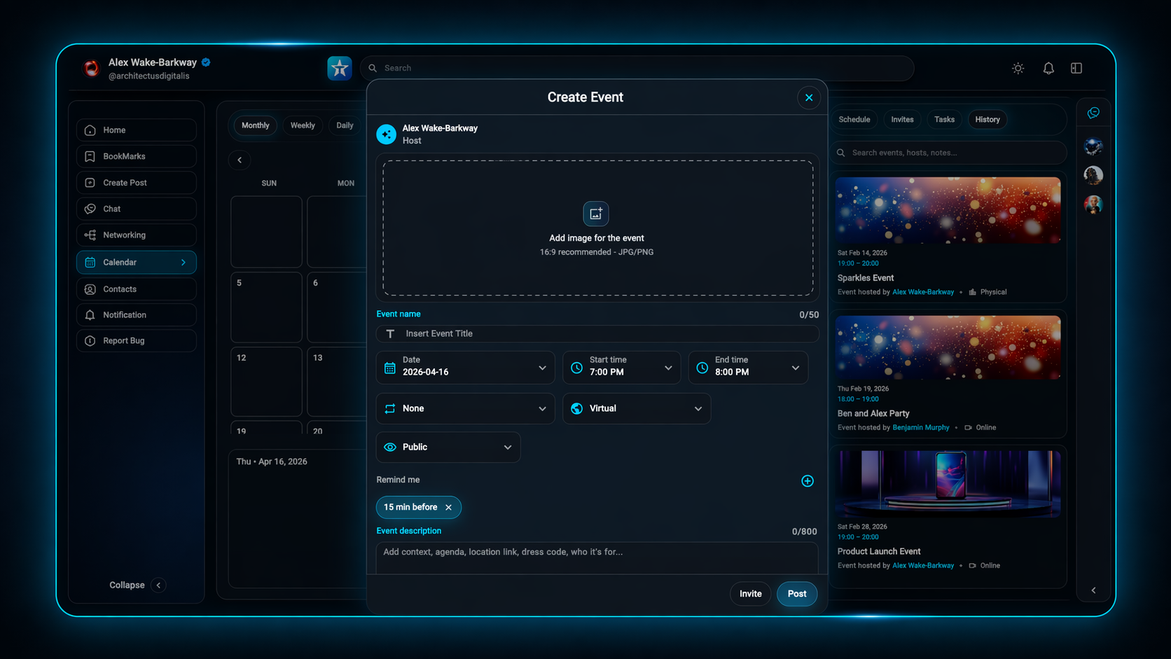 Teamstar create event modal