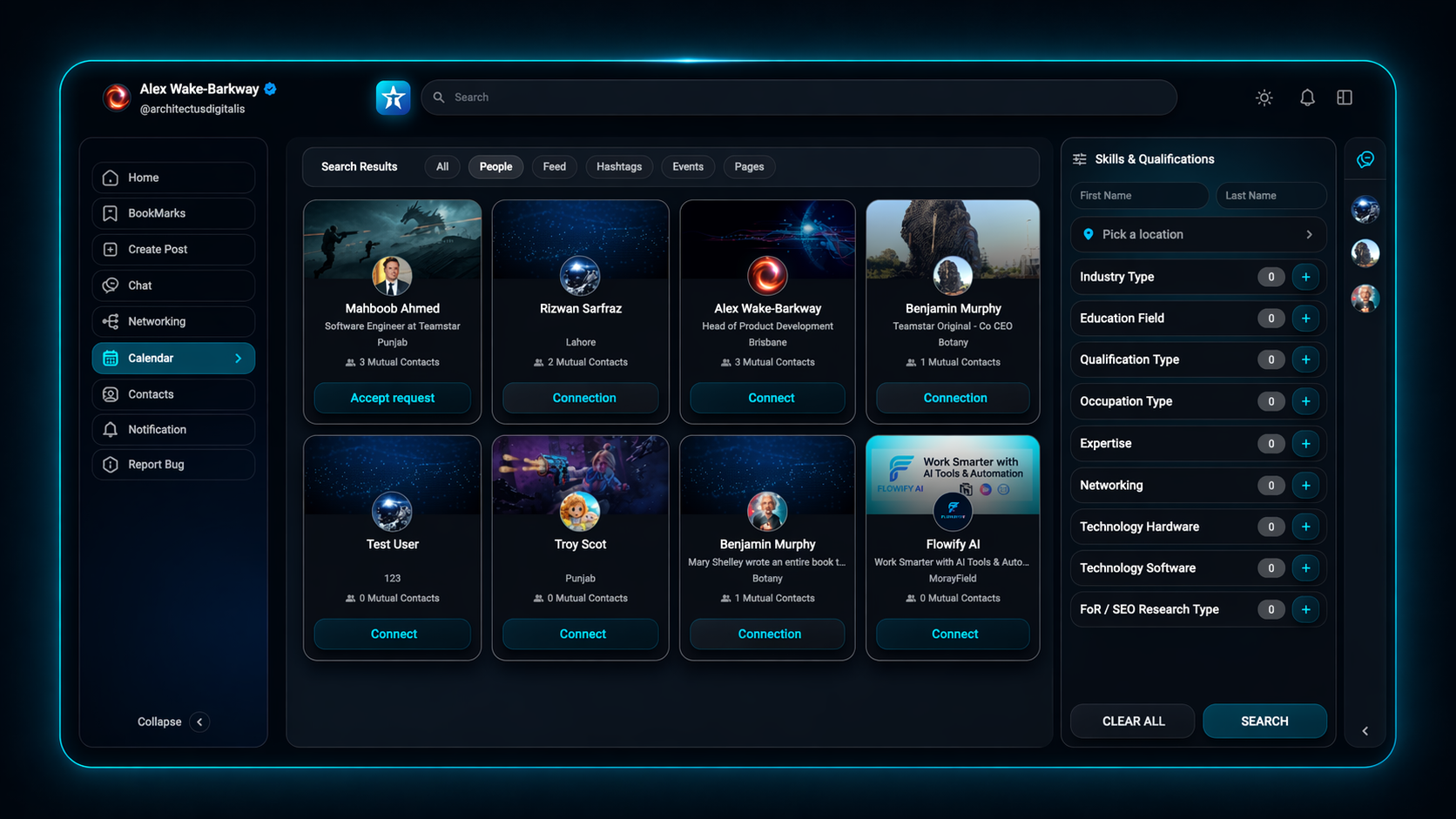Teamstar search results screen